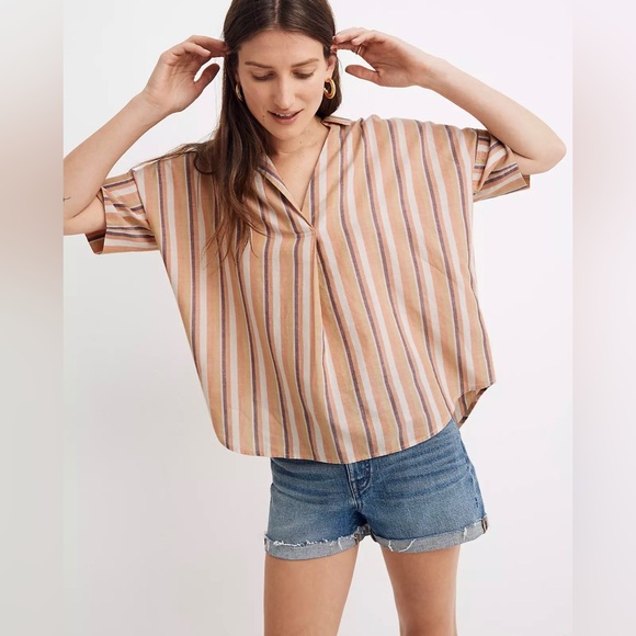 Madewell Tops - Madewell Courier Button-Back Shirt in Rainbow Stripe size XXS